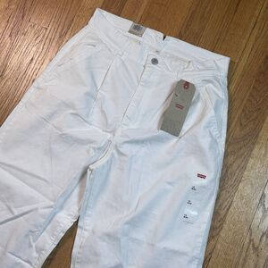 Levis Baggy Trouser Pants High Rise Straight Leg Womens 10/30 White 90s‎ NWT $70